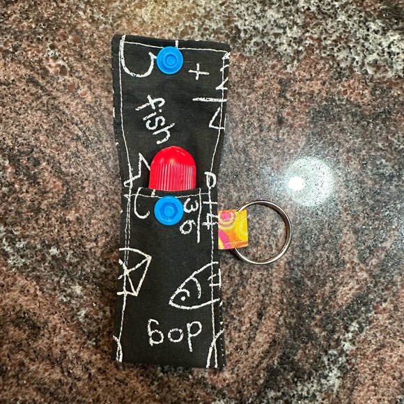 Handmade lip balm holder keychain- chalkboard design - Picture 3 of 5